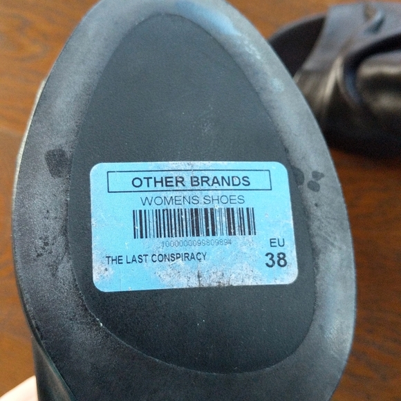 The Last Conspiracy Peep Toe Heels Black Leather - Picture 11 of 16